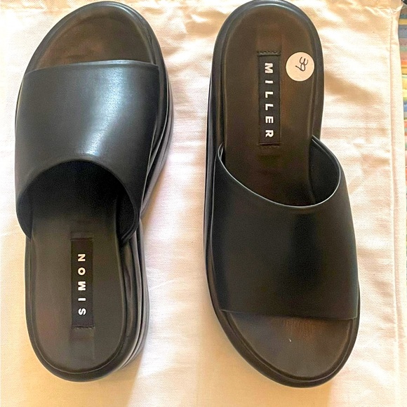 Simon Miller Puffed Blackout Platform Slide Sandals - Picture 1 of 4